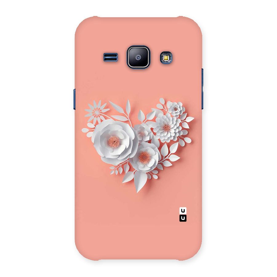 White Paper Flower Back Case for Galaxy J1