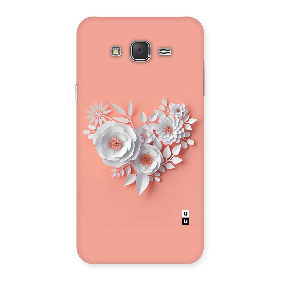 White Paper Flower Back Case for Galaxy J7