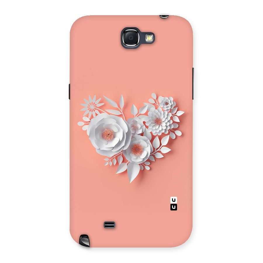 White Paper Flower Back Case for Galaxy Note 2