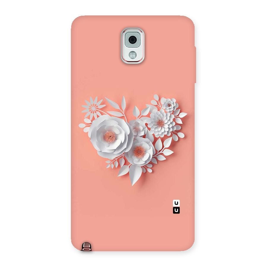 White Paper Flower Back Case for Galaxy Note 3