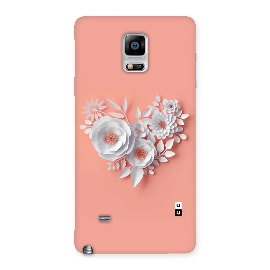 White Paper Flower Back Case for Galaxy Note 4