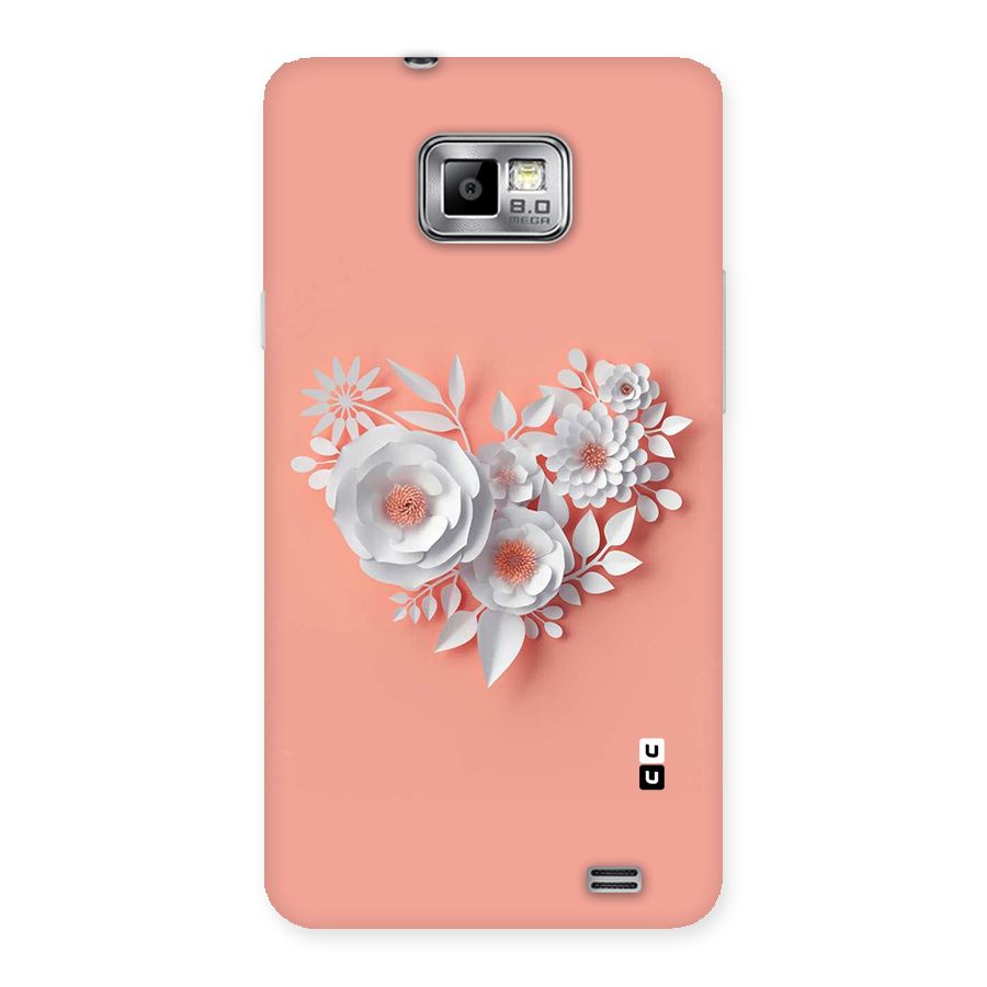 White Paper Flower Back Case for Galaxy S2