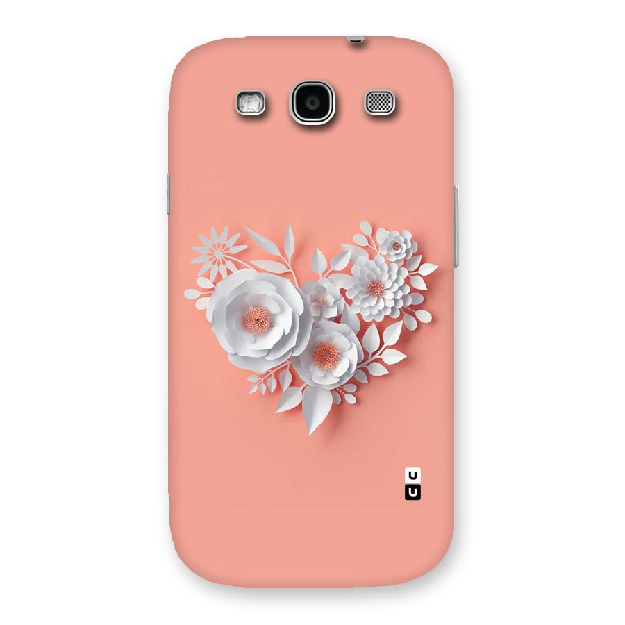 White Paper Flower Back Case for Galaxy S3