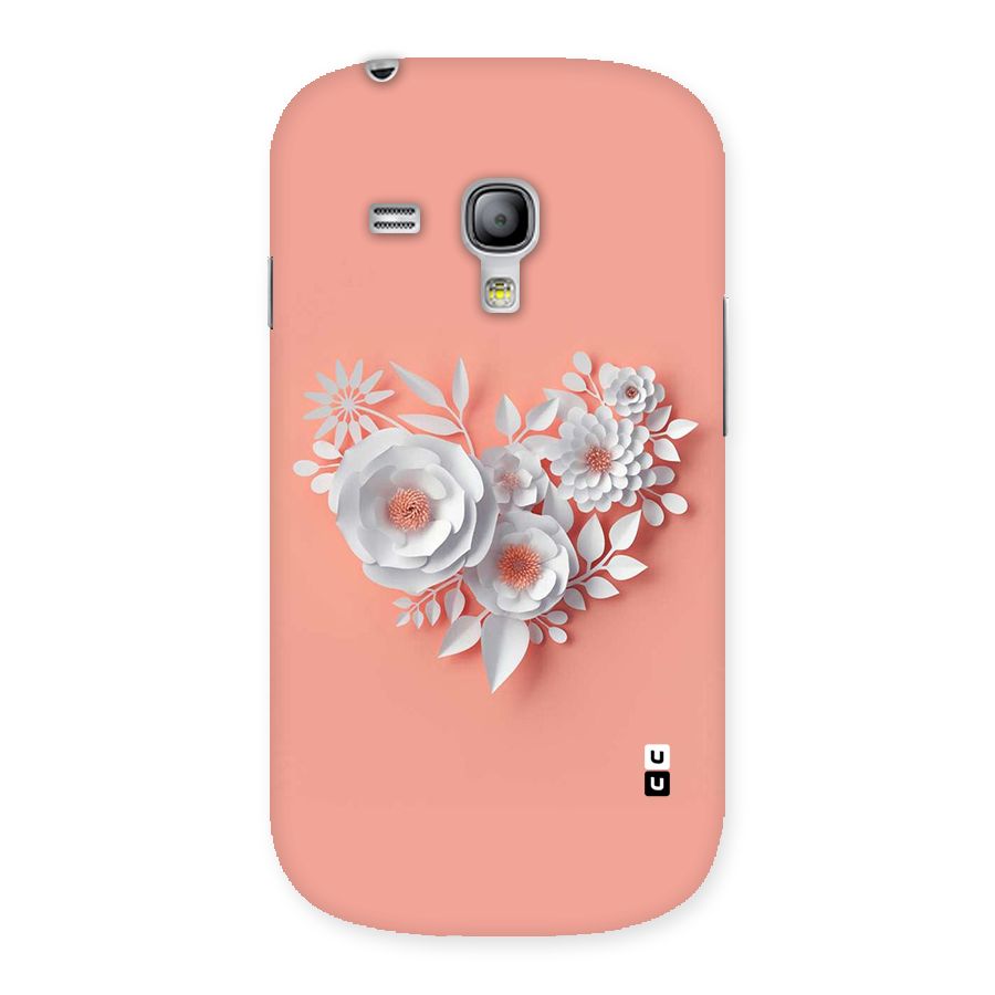 White Paper Flower Back Case for Galaxy S3 Mini