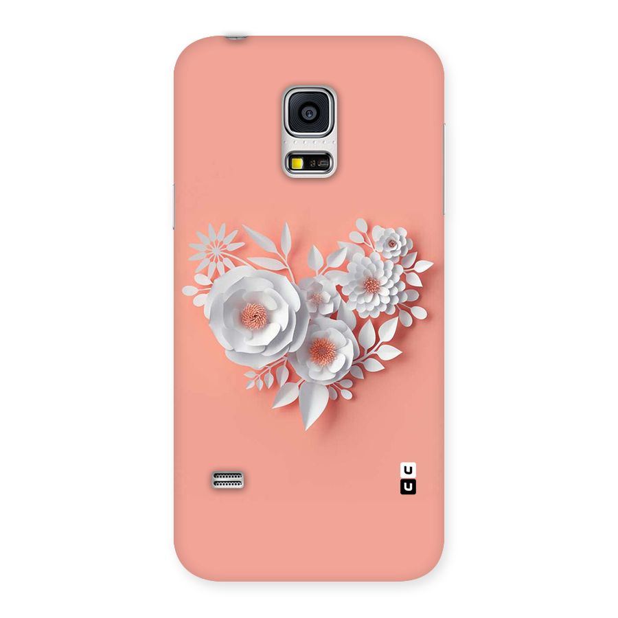 White Paper Flower Back Case for Galaxy S5 Mini