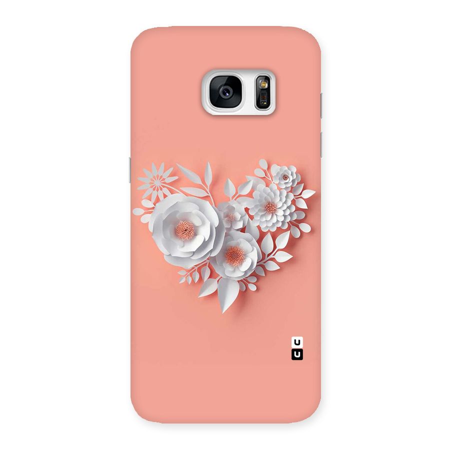 White Paper Flower Back Case for Galaxy S7 Edge
