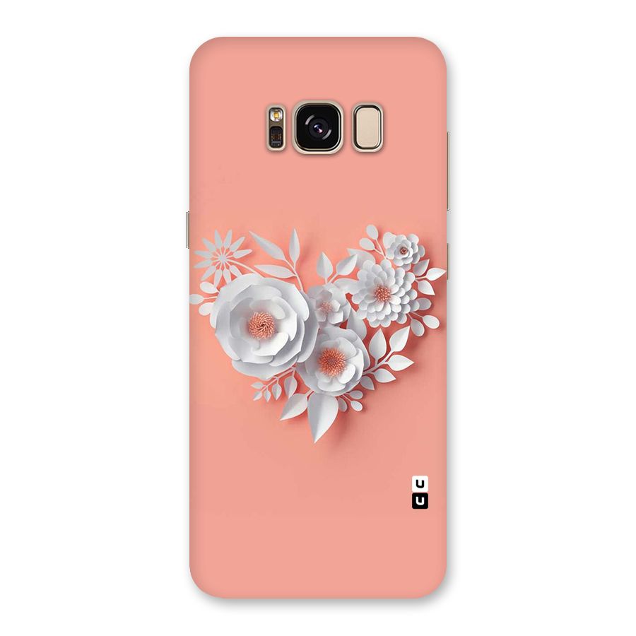 White Paper Flower Back Case for Galaxy S8