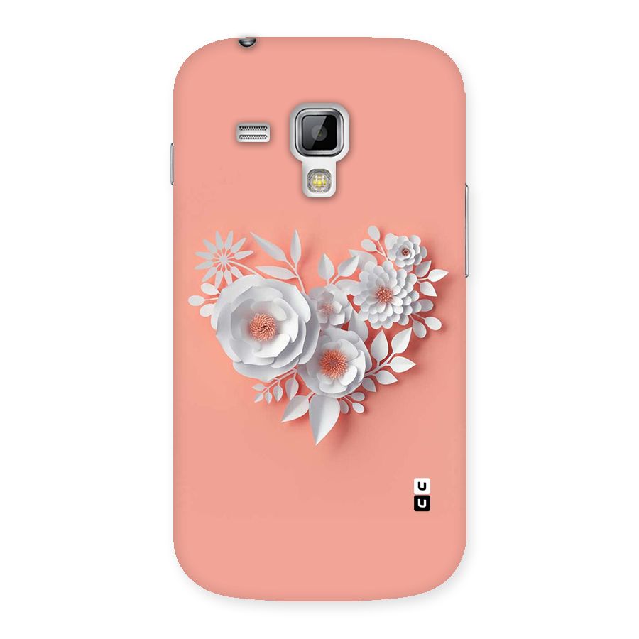 White Paper Flower Back Case for Galaxy S Duos