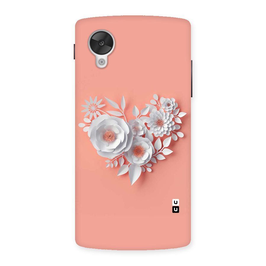 White Paper Flower Back Case for Google Nexsus 5