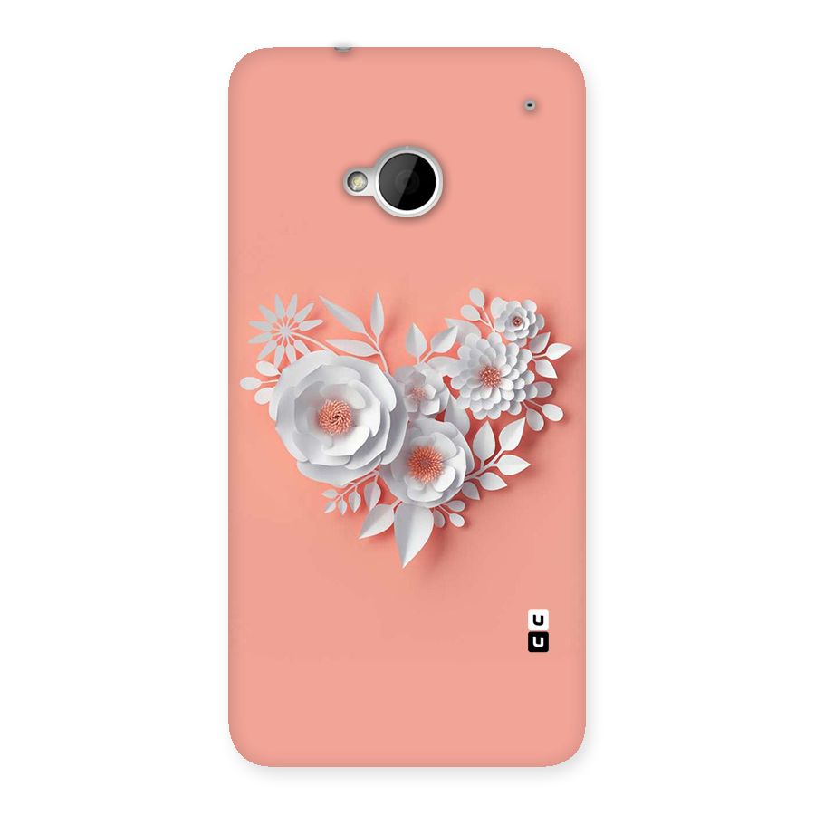 White Paper Flower Back Case for HTC One M7