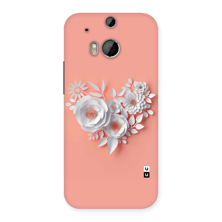 White Paper Flower Back Case for HTC One M8