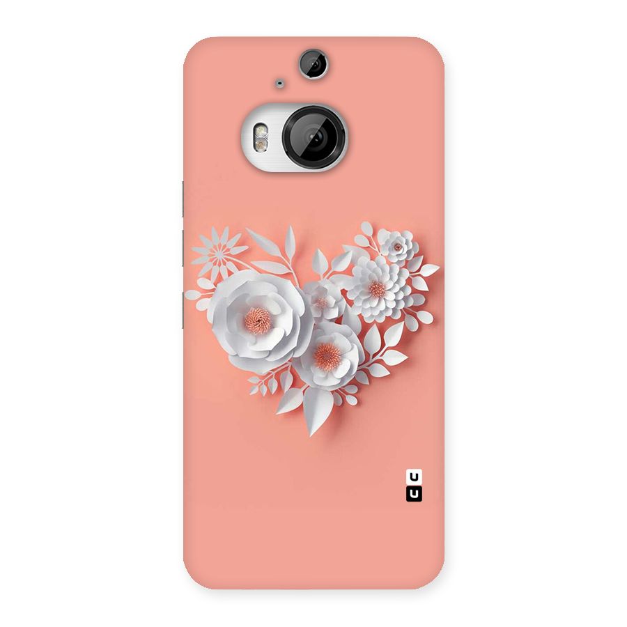 White Paper Flower Back Case for HTC One M9 Plus