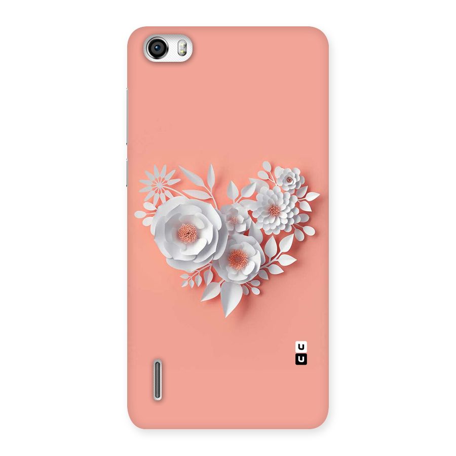 White Paper Flower Back Case for Honor 6