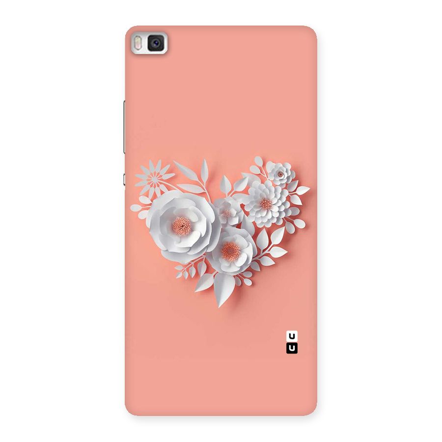 White Paper Flower Back Case for Huawei P8