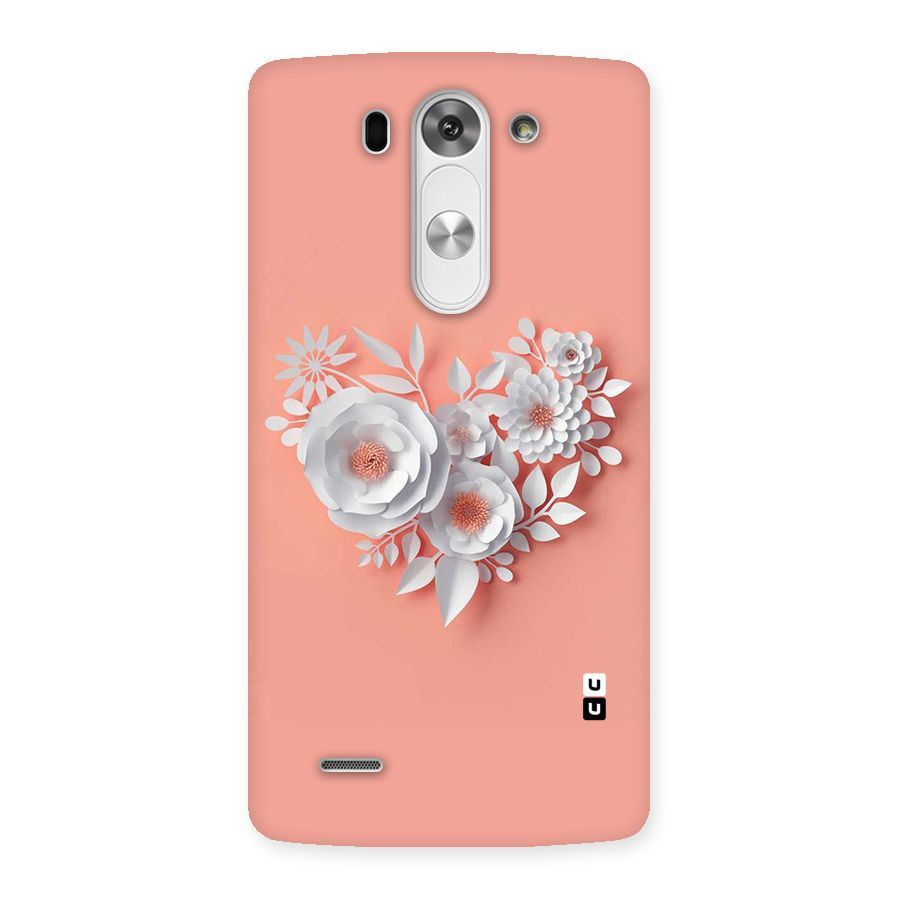 White Paper Flower Back Case for LG G3 Mini