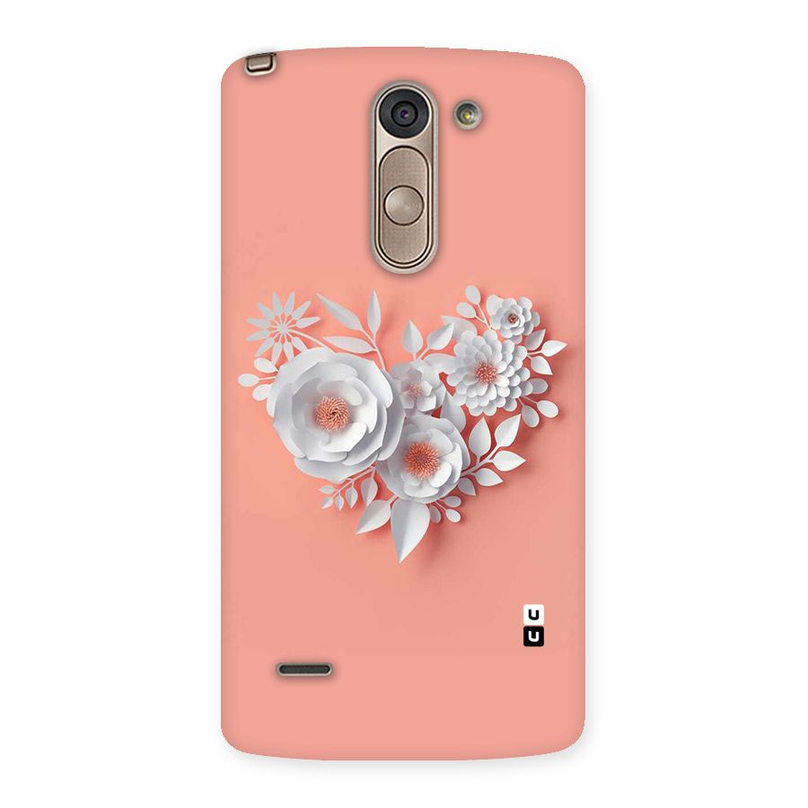 White Paper Flower Back Case for LG G3 Stylus