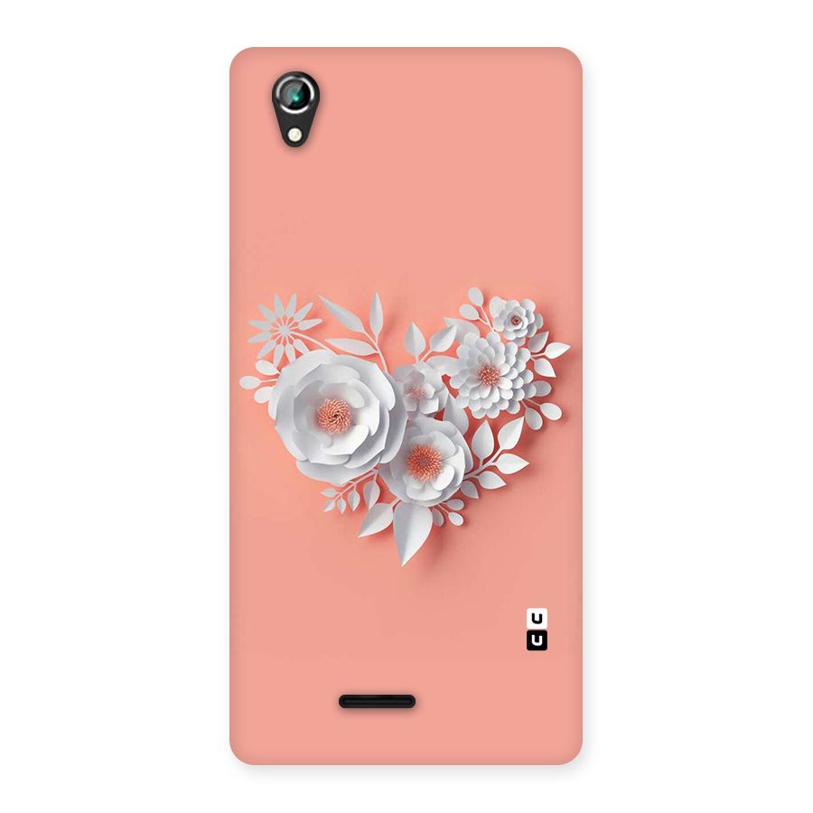 White Paper Flower Back Case for Lava Iris 800