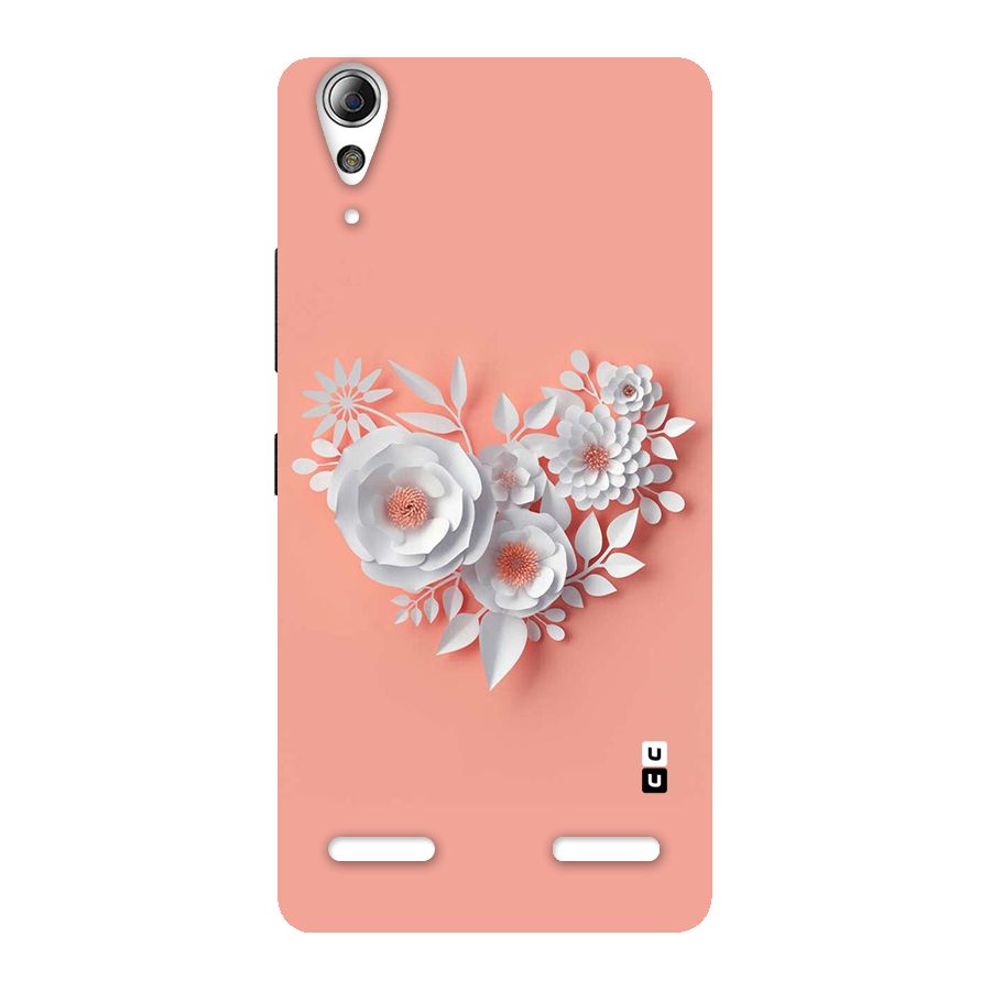 White Paper Flower Back Case for Lenovo A6000 Plus