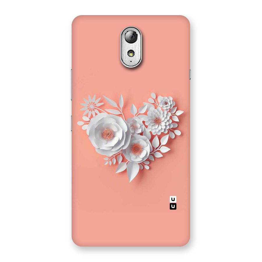 White Paper Flower Back Case for Lenovo Vibe P1M
