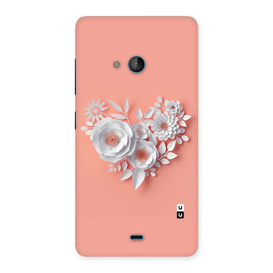White Paper Flower Back Case for Lumia 540