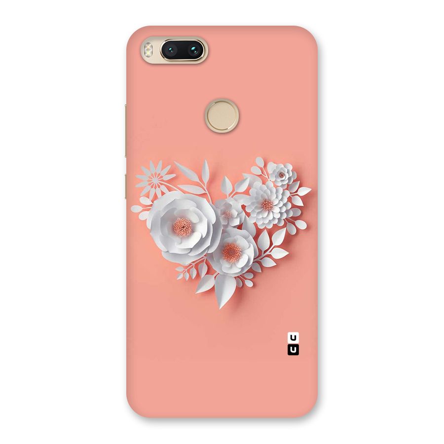 White Paper Flower Back Case for Mi A1