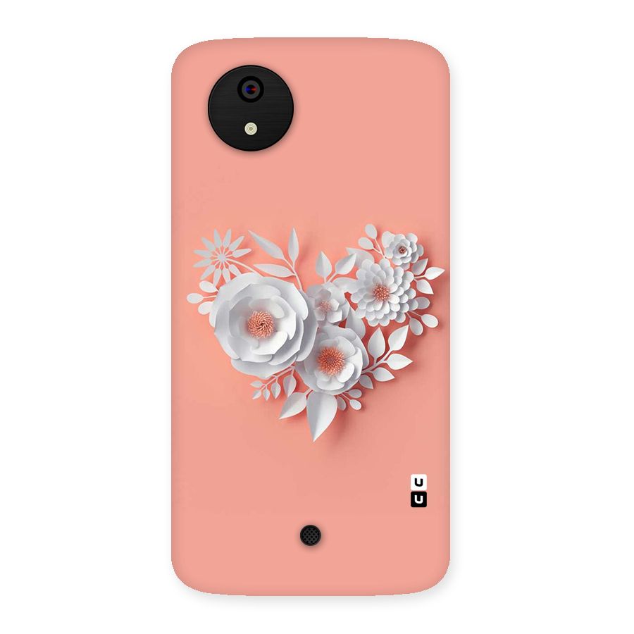 White Paper Flower Back Case for Micromax Canvas A1