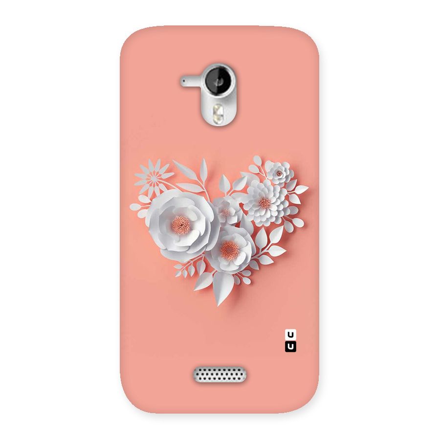 White Paper Flower Back Case for Micromax Canvas HD A116
