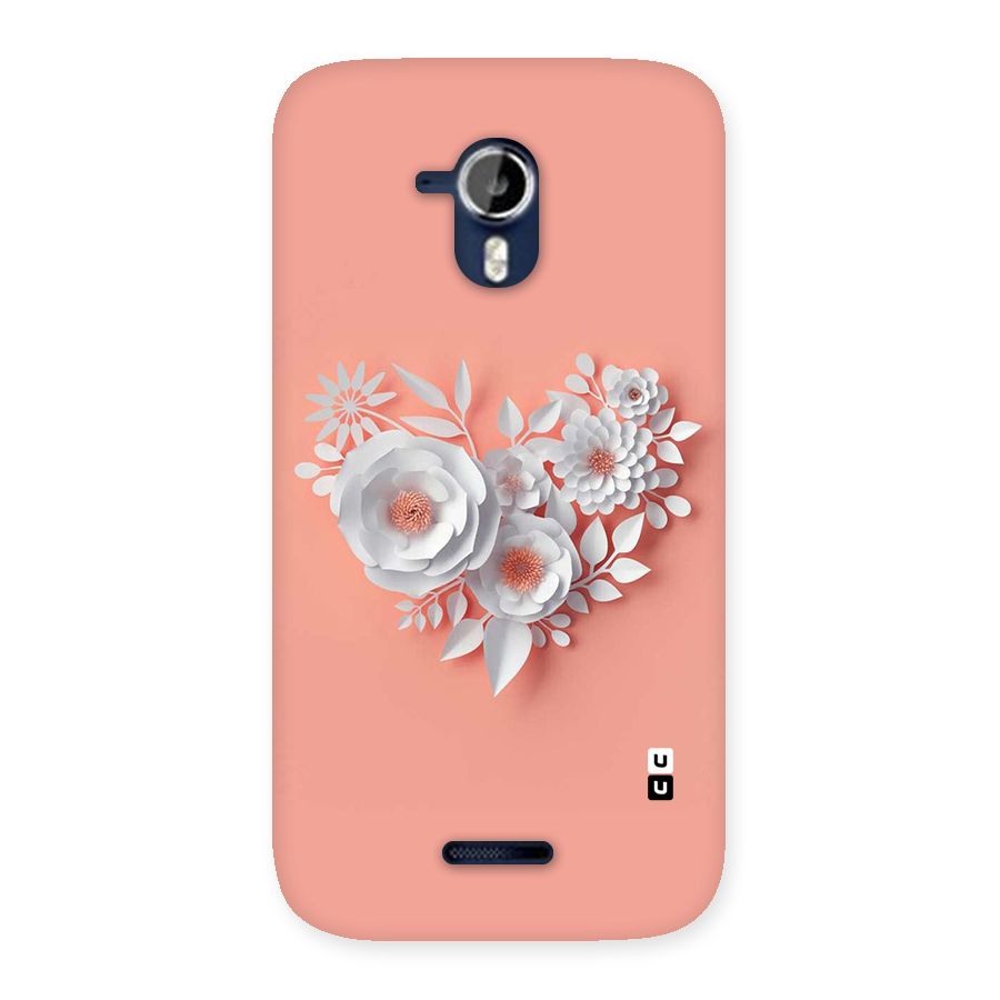 White Paper Flower Back Case for Micromax Canvas Magnus A117
