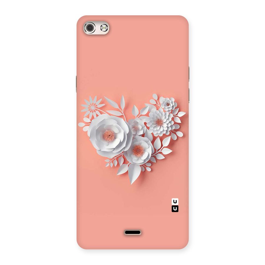 White Paper Flower Back Case for Micromax Canvas Silver 5