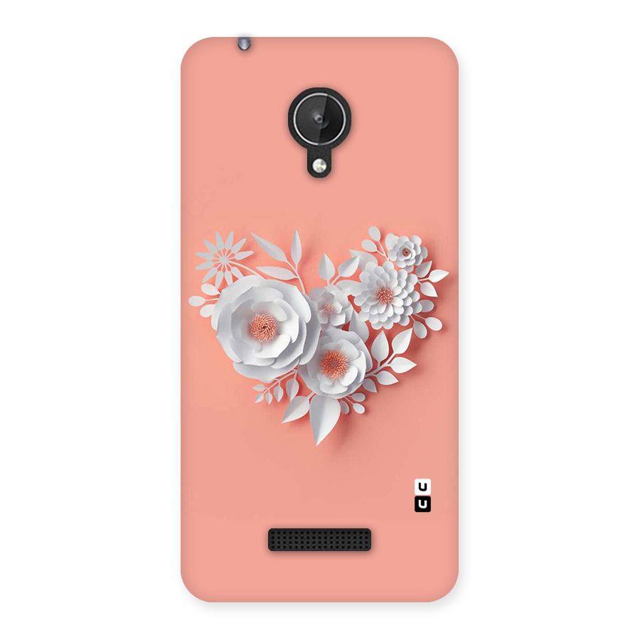 White Paper Flower Back Case for Micromax Canvas Spark Q380