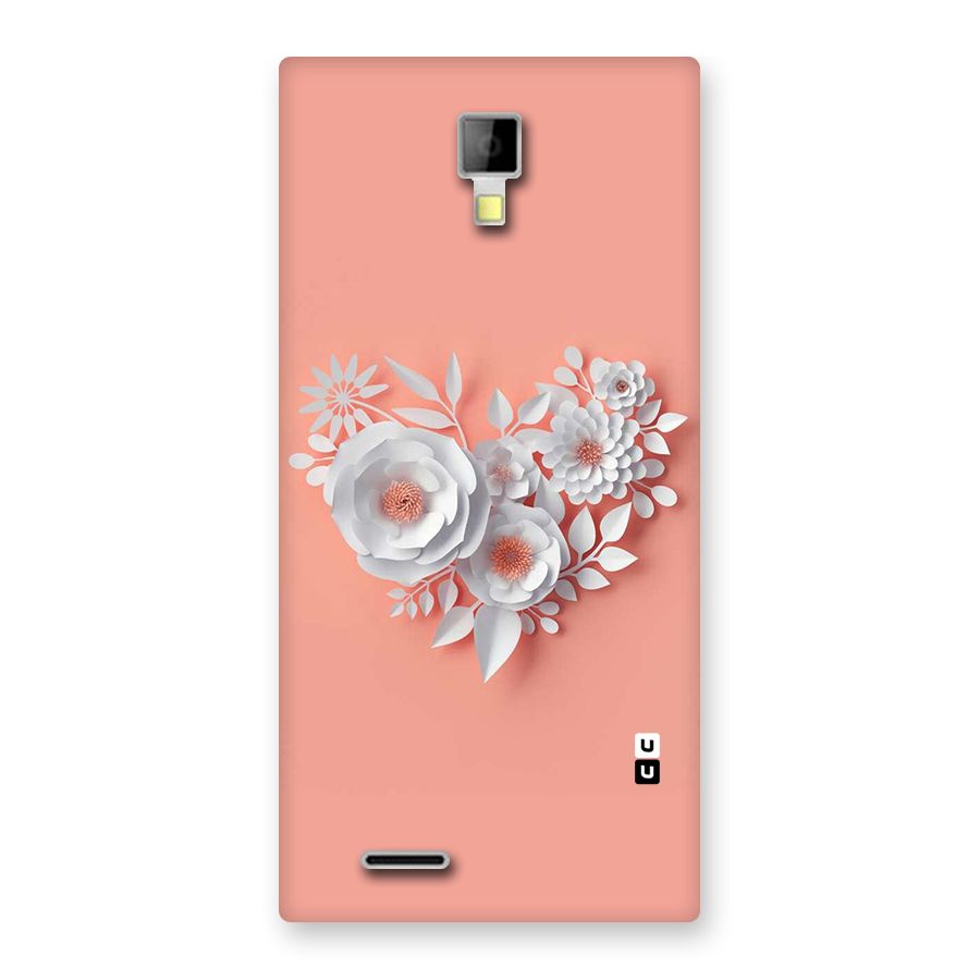White Paper Flower Back Case for Micromax Canvas Xpress A99