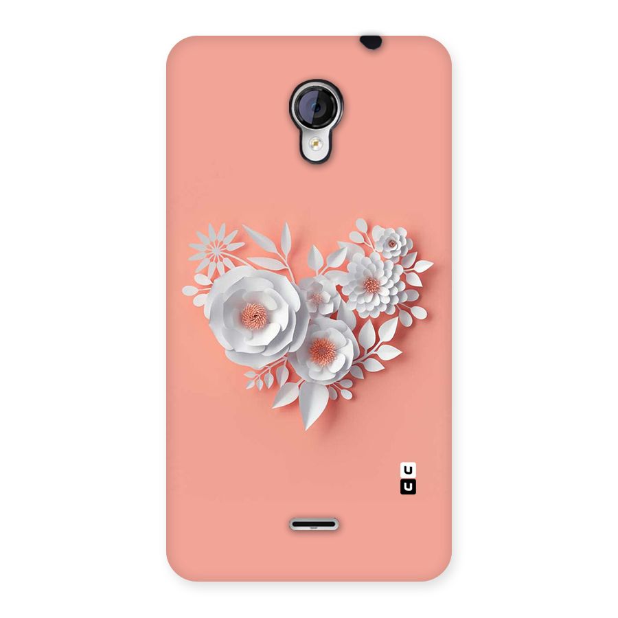 White Paper Flower Back Case for Micromax Unite 2 A106