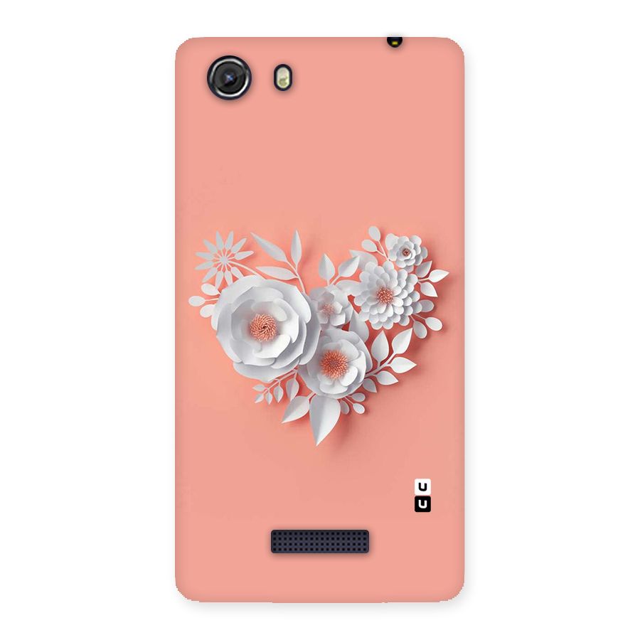 White Paper Flower Back Case for Micromax Unite 3