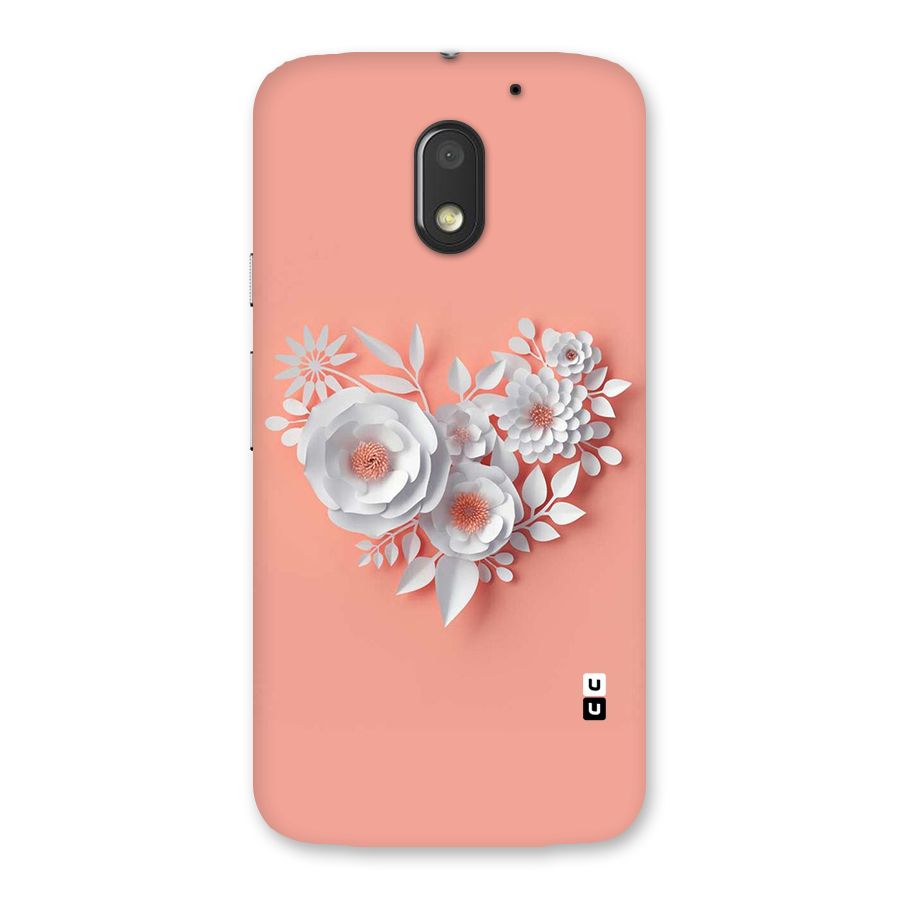 White Paper Flower Back Case for Moto E3 Power
