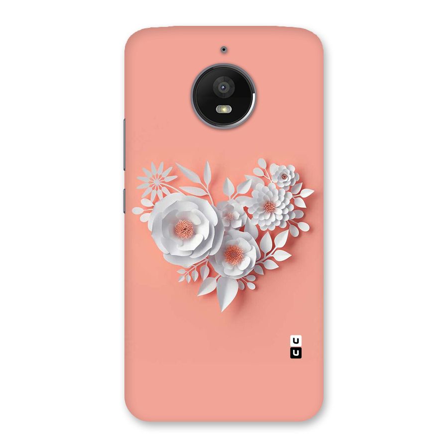 White Paper Flower Back Case for Moto E4 Plus