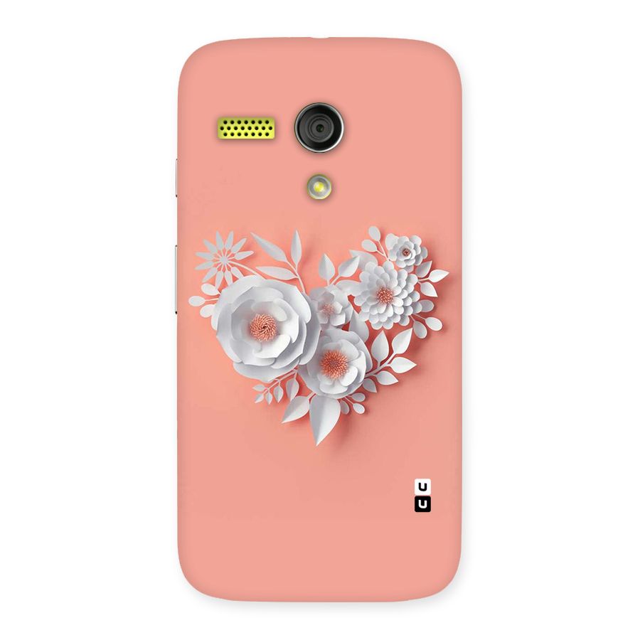 White Paper Flower Back Case for Moto G
