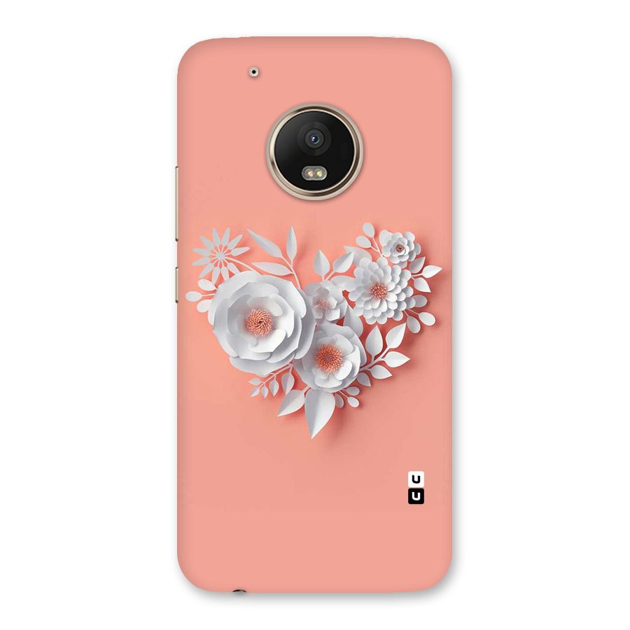 White Paper Flower Back Case for Moto G5 Plus