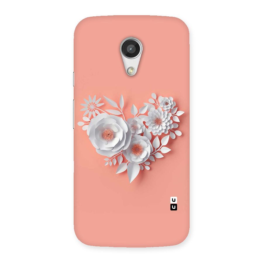 White Paper Flower Back Case for Moto G 2nd Gen