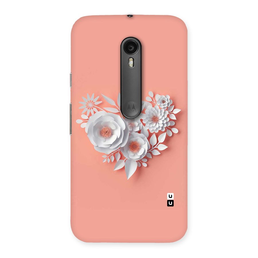 White Paper Flower Back Case for Moto G Turbo