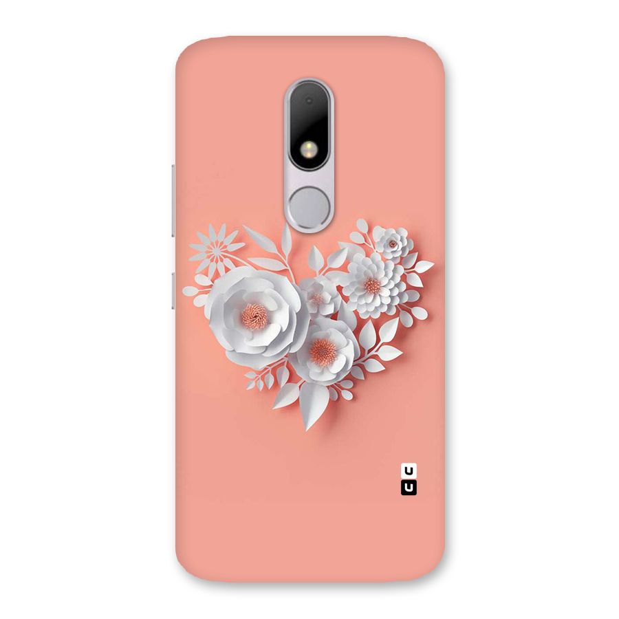 White Paper Flower Back Case for Moto M