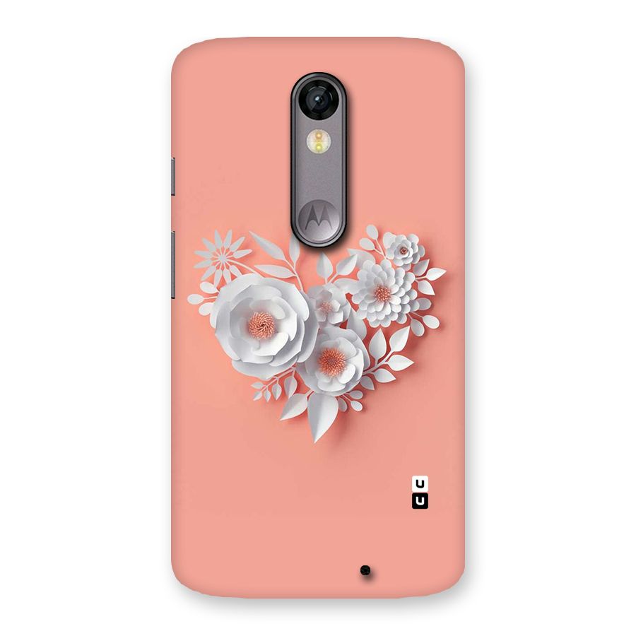 White Paper Flower Back Case for Moto X Force