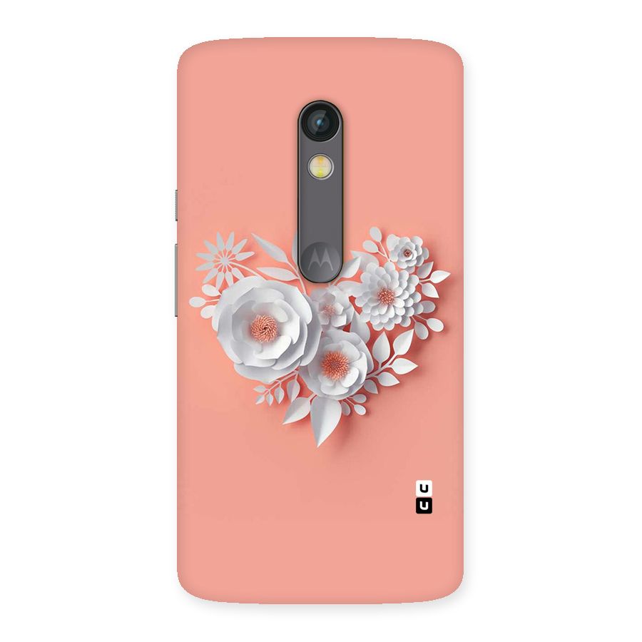 White Paper Flower Back Case for Moto X Play