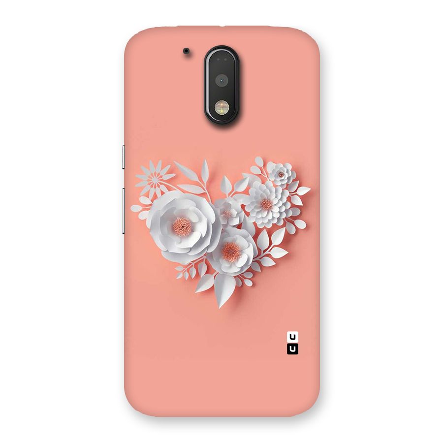 White Paper Flower Back Case for Motorola Moto G4