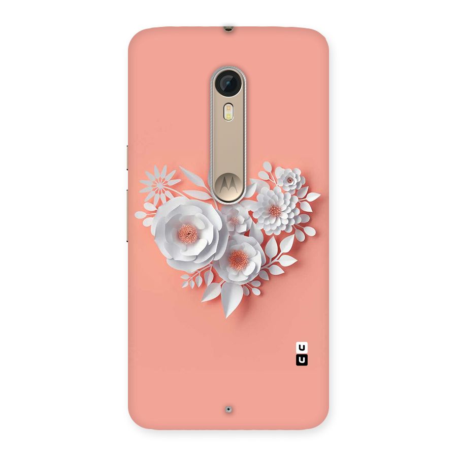 White Paper Flower Back Case for Motorola Moto X Style