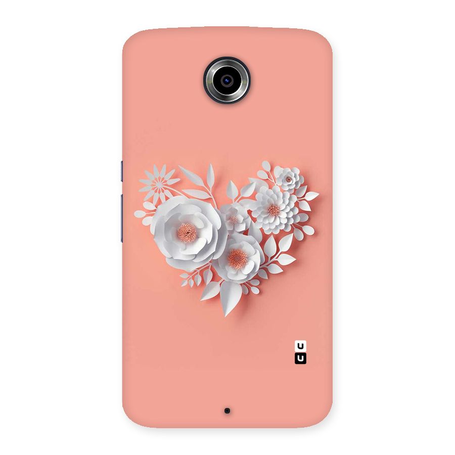 White Paper Flower Back Case for Nexsus 6