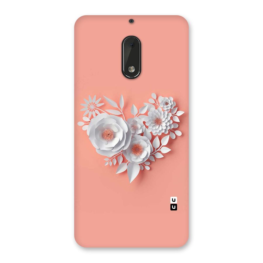 White Paper Flower Back Case for Nokia 6
