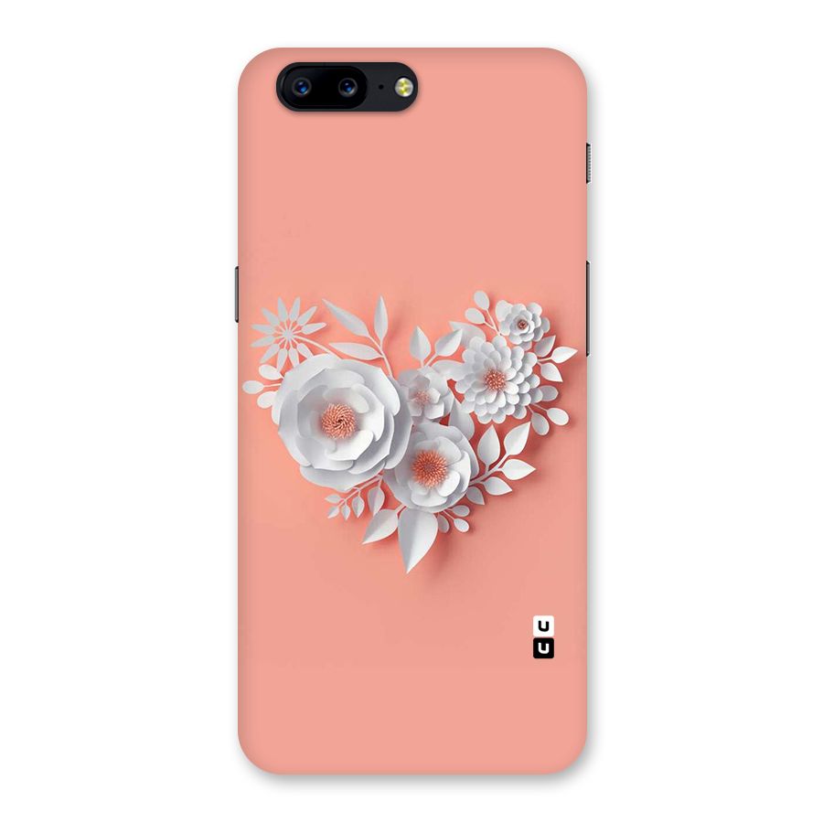 White Paper Flower Back Case for OnePlus 5