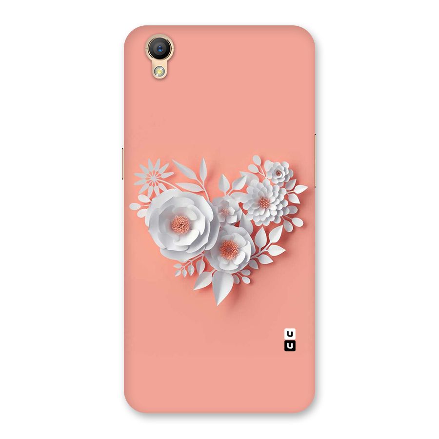 White Paper Flower Back Case for Oppo A37