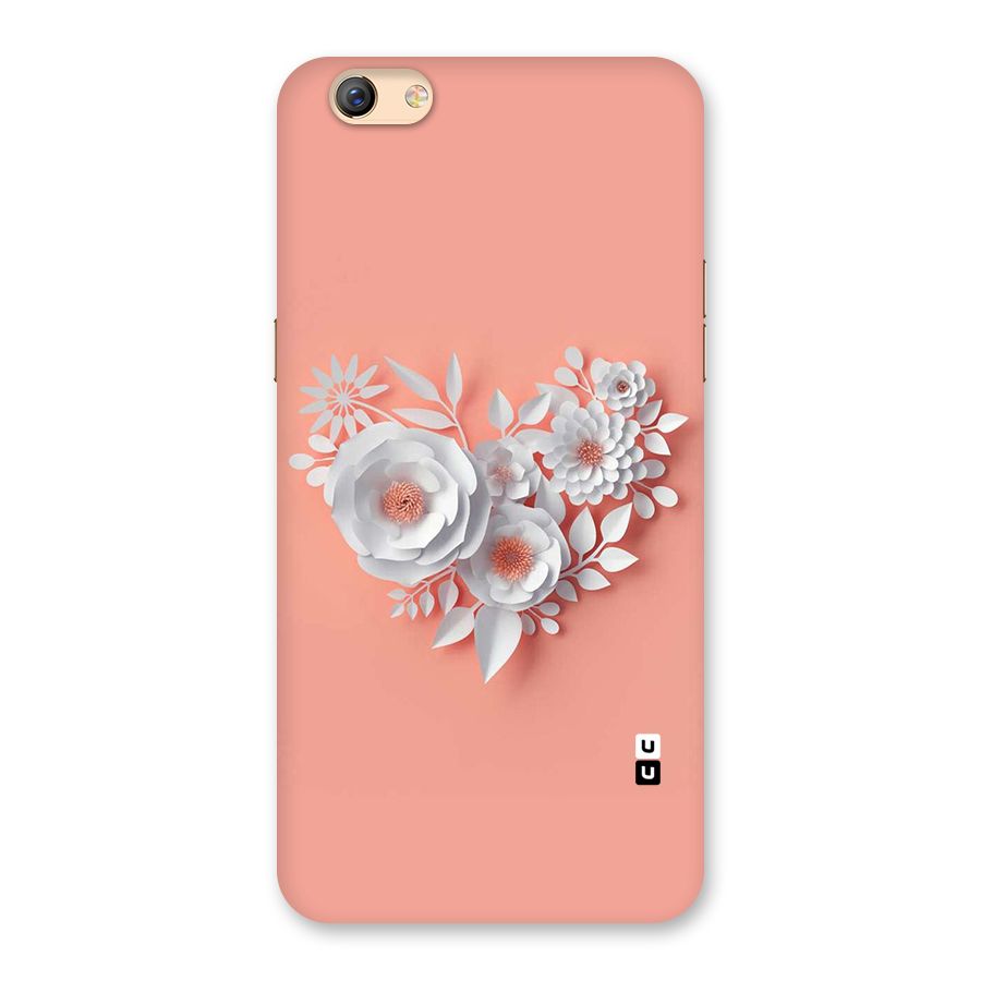 White Paper Flower Back Case for Oppo F3 Plus