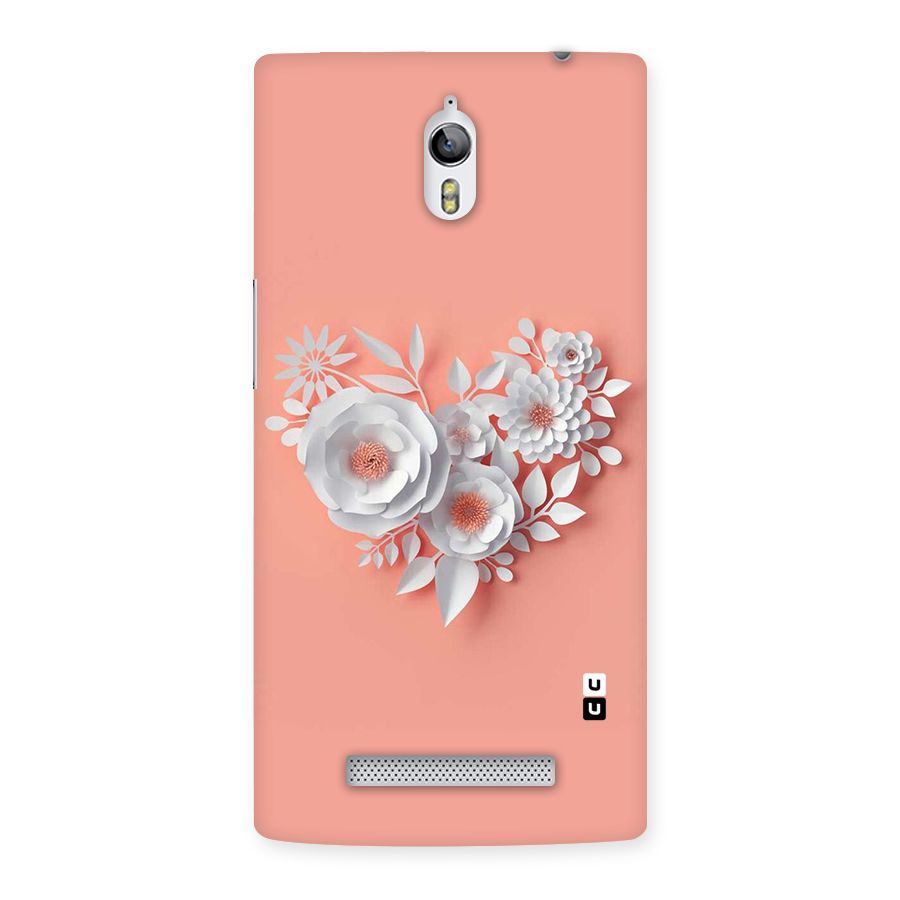 White Paper Flower Back Case for Oppo Find 7